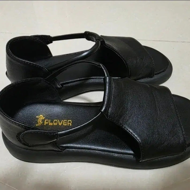 [SOLD OUT] PLOVER 블랙 가죽 여성 샌들250