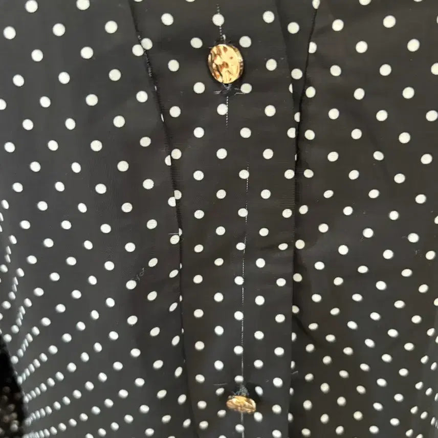 [BUNJANG] Black Dot Pattern Long Dress / 블랙 도트 패턴 롱 원피스