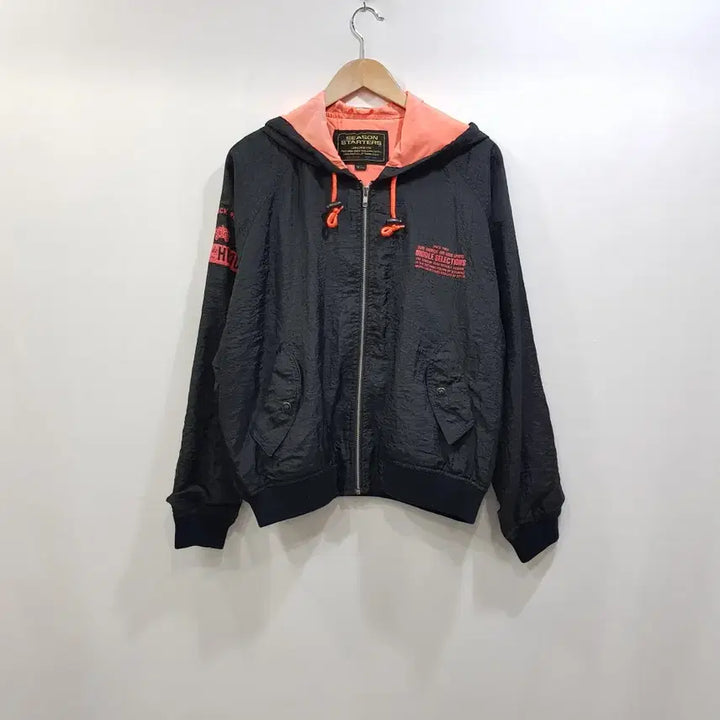 [BUNJANG] Vintage Printing Oversized Long Sleeve Hooded Zip-up Jacket (Men&