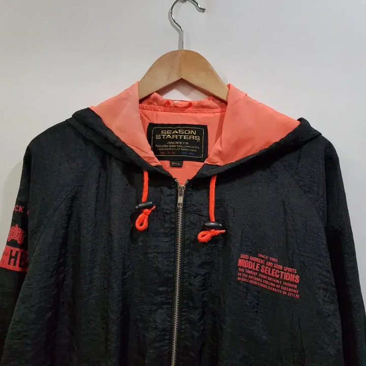 [BUNJANG] Vintage Printing Oversized Long Sleeve Hooded Zip-up Jacket (Men&