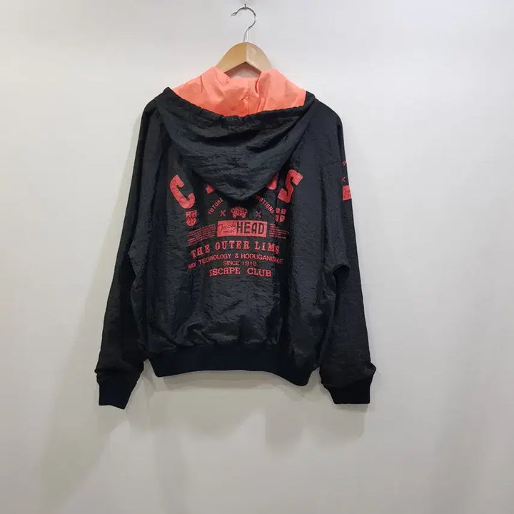 [BUNJANG] Vintage Printing Oversized Long Sleeve Hooded Zip-up Jacket (Men&