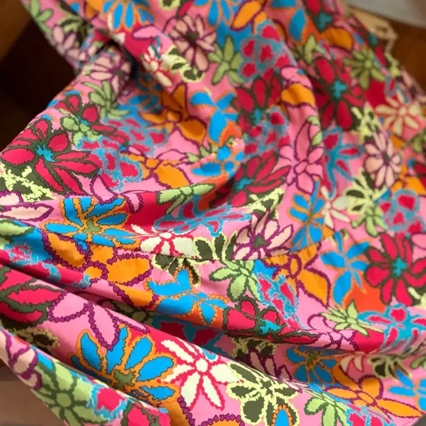 [BUNJANG] Floral Pattern Long Dress / 화려한 플라워 패턴 롱 원피스 풍성