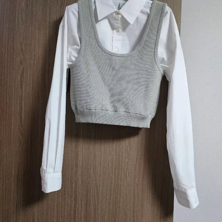 [BUNJANG] MagJ Nitt Mix Layered Shirt / 매그제이 니트믹스 셔츠