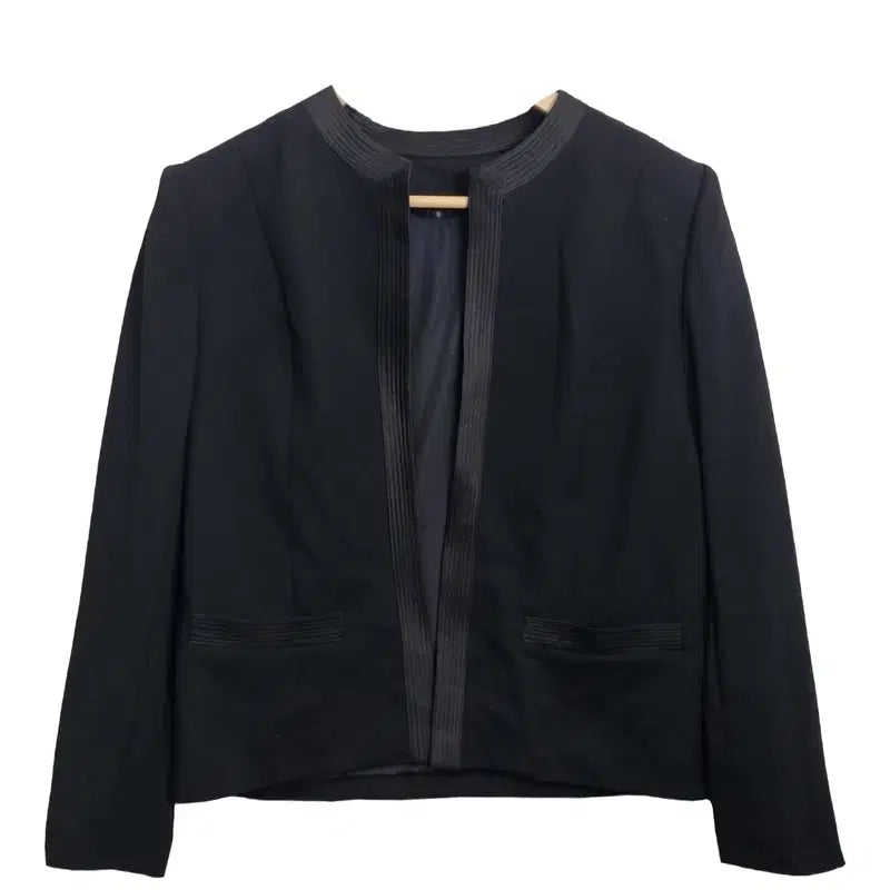 [BUNJANG] TOKYO IGIN Black Collarless Blazer [L] Jacket / TOKYO IGIN 블랙 노카라 블레이저 [L] 하객룩 자켓/ 오피스룩