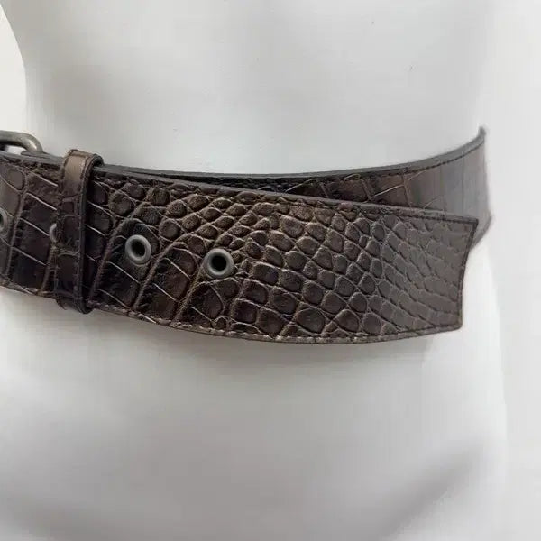 [BUNJANG] Phaeton Brown Eyelet Belt / 파에톤 브라운 아일렛 벨트