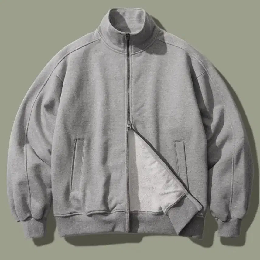 [BUNJANG] Feeple Flow Meteor High Neck Sweat Full Zip-up (Black/Gray) / 페플 플로우 메테오 하이넥 스웨트 풀집업 (블랙 / 그레이)