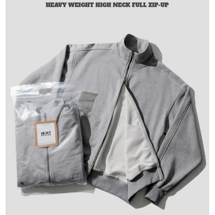 [BUNJANG] Feeple Flow Meteor High Neck Sweat Full Zip-up (Black/Gray) / 페플 플로우 메테오 하이넥 스웨트 풀집업 (블랙 / 그레이)