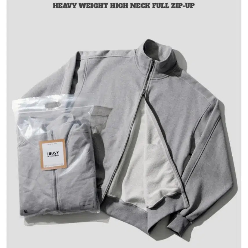 [BUNJANG] Feeple Flow Meteor High Neck Sweat Full Zip-up (Black/Gray) / 페플 플로우 메테오 하이넥 스웨트 풀집업 (블랙 / 그레이)