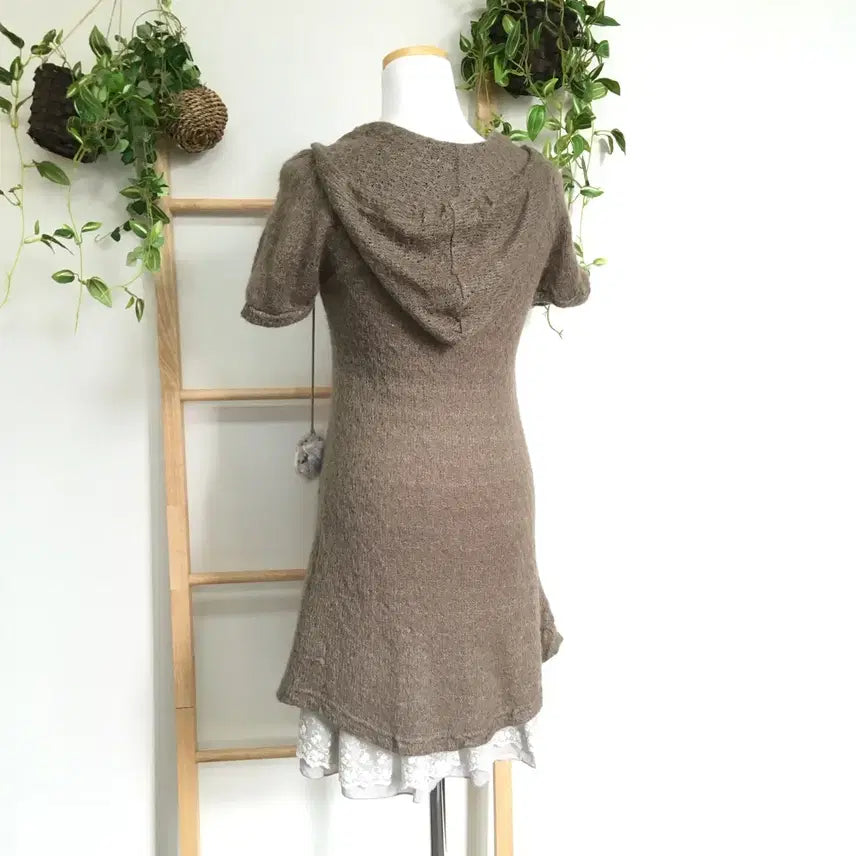 [BUNJANG] Brown Layered Mori Girl Dress / JPN/ 브라운원피스 레이어드원피스 모리걸원피스 폼폼원피스