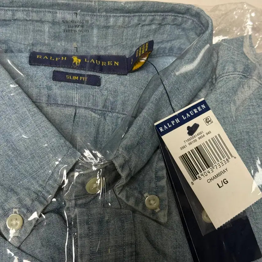 [BUNJANG] Polo Chambray Shirt Light Blue (Size L) / [L] 폴로 샴브레이 셔츠 연청 새상품