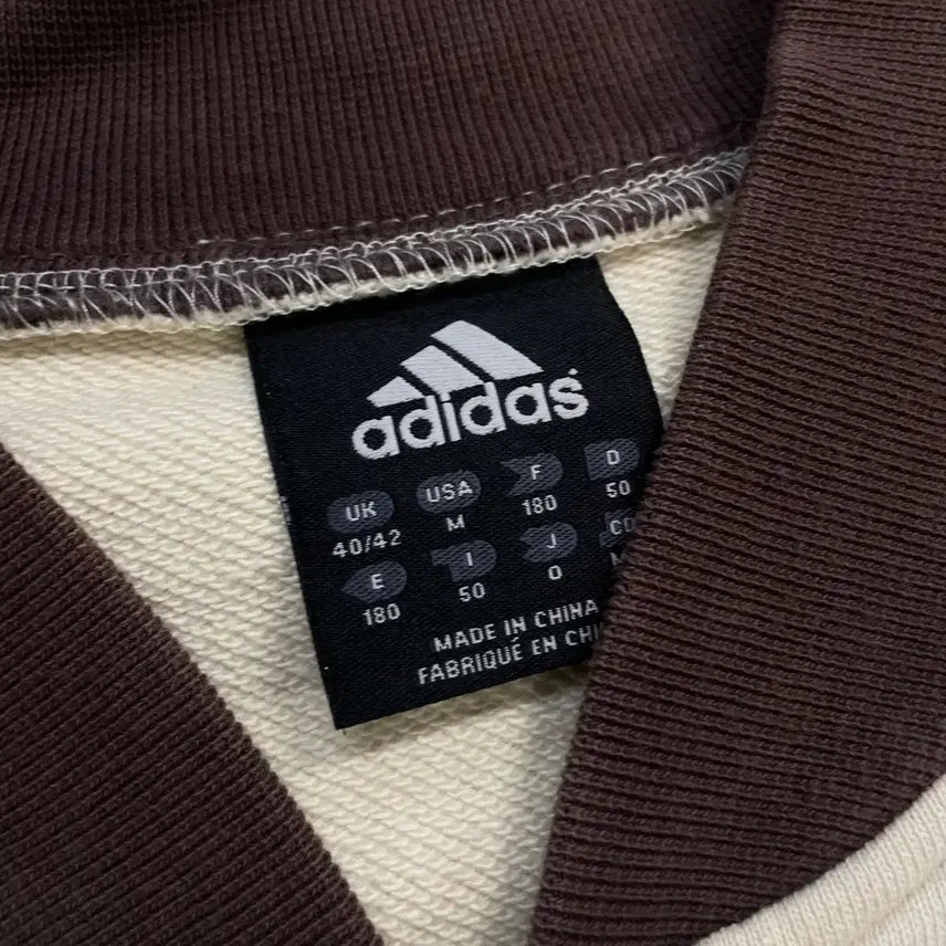 [BUNJANG] Adidas Snap Button Three Stripe Brown Cotton Jacket / 아디다스 스냅 버튼 삼선 브라운 빅 로고 코튼 자켓