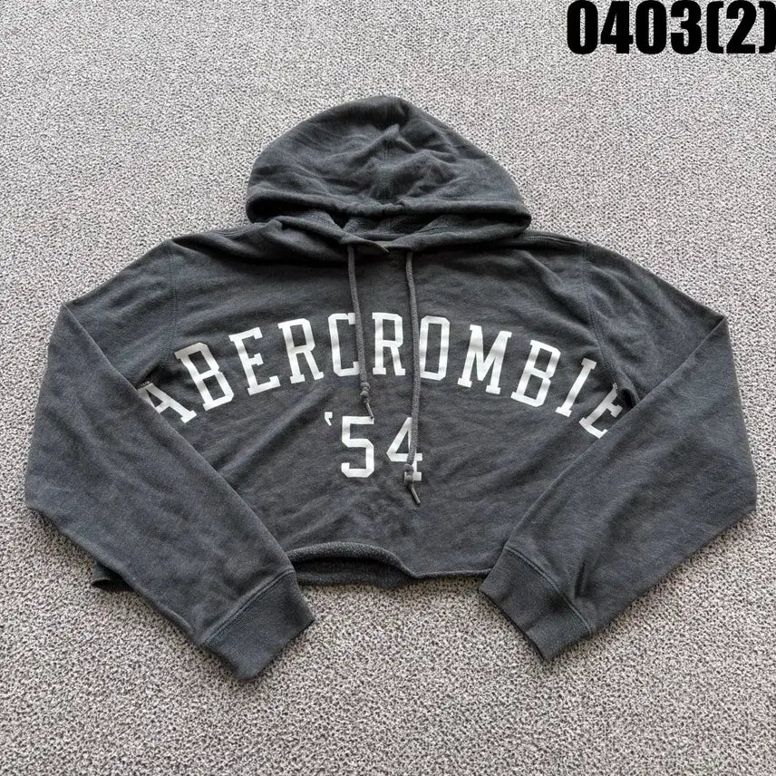 [BUNJANG] Abercrombie Crop Hoodie Gray M / 아베크롬비 크롭 후드티 그레이 m