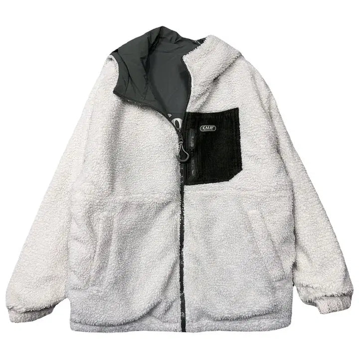 [BUNJANG] Who.A.U. Reversible Green White Fleece Jacket (Small) / 후아유 양면 그린 화이트 뽀글이 점퍼 Small