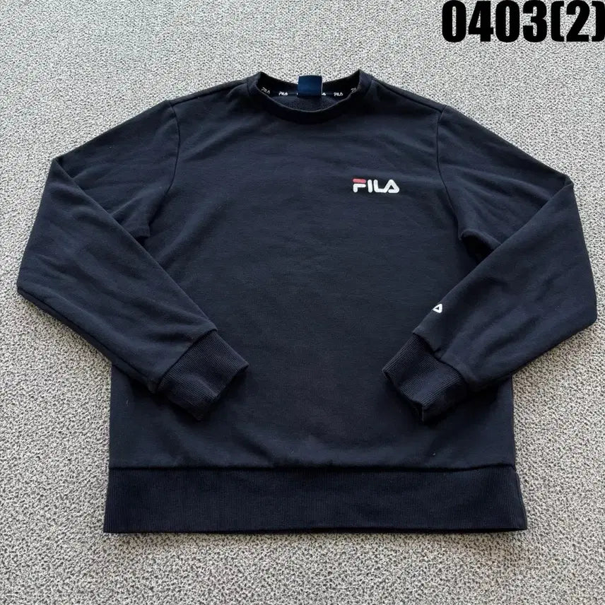 [BUNJANG] Fila Black Sweatshirt 95 / 휠라 블랙 맨투맨 티셔츠 95