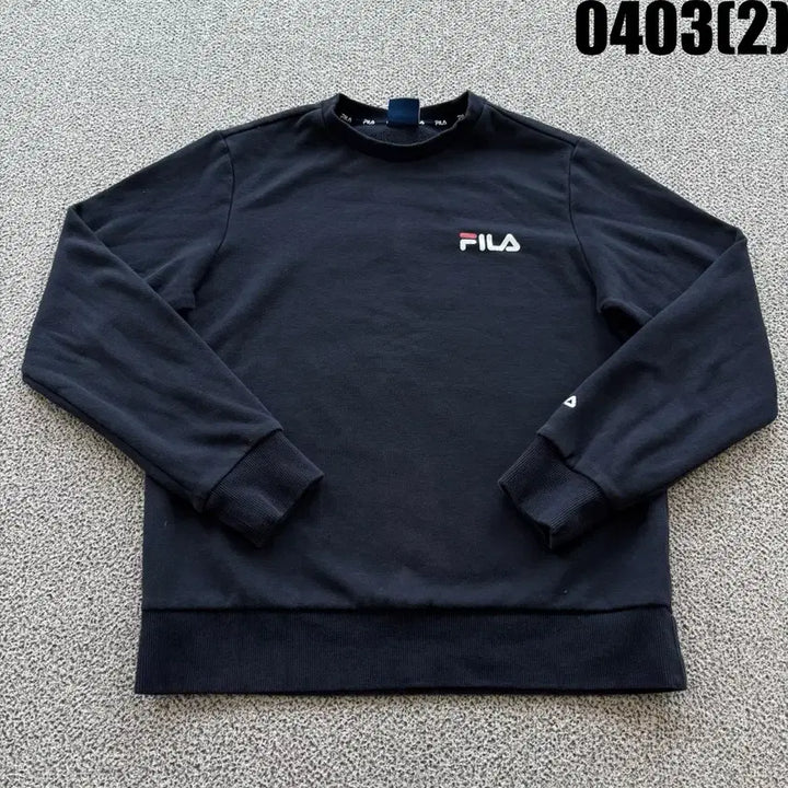 [BUNJANG] Fila Black Sweatshirt 95 / 휠라 블랙 맨투맨 티셔츠 95