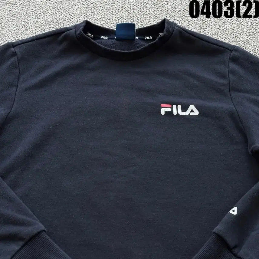 [BUNJANG] Fila Black Sweatshirt 95 / 휠라 블랙 맨투맨 티셔츠 95