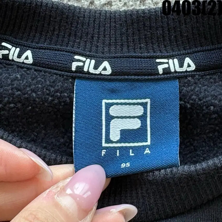 [BUNJANG] Fila Black Sweatshirt 95 / 휠라 블랙 맨투맨 티셔츠 95