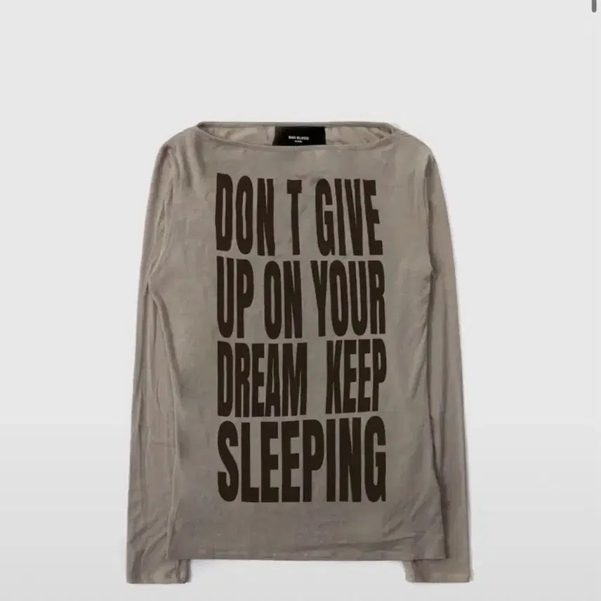 [BUNJANG] BADBLOOD KEEP SLEEPING Boat Neck Loose Fit T-Shirt - Sand / 배드블러드 KEEP SLEEPING 보트넥 루즈핏 티 - 샌드