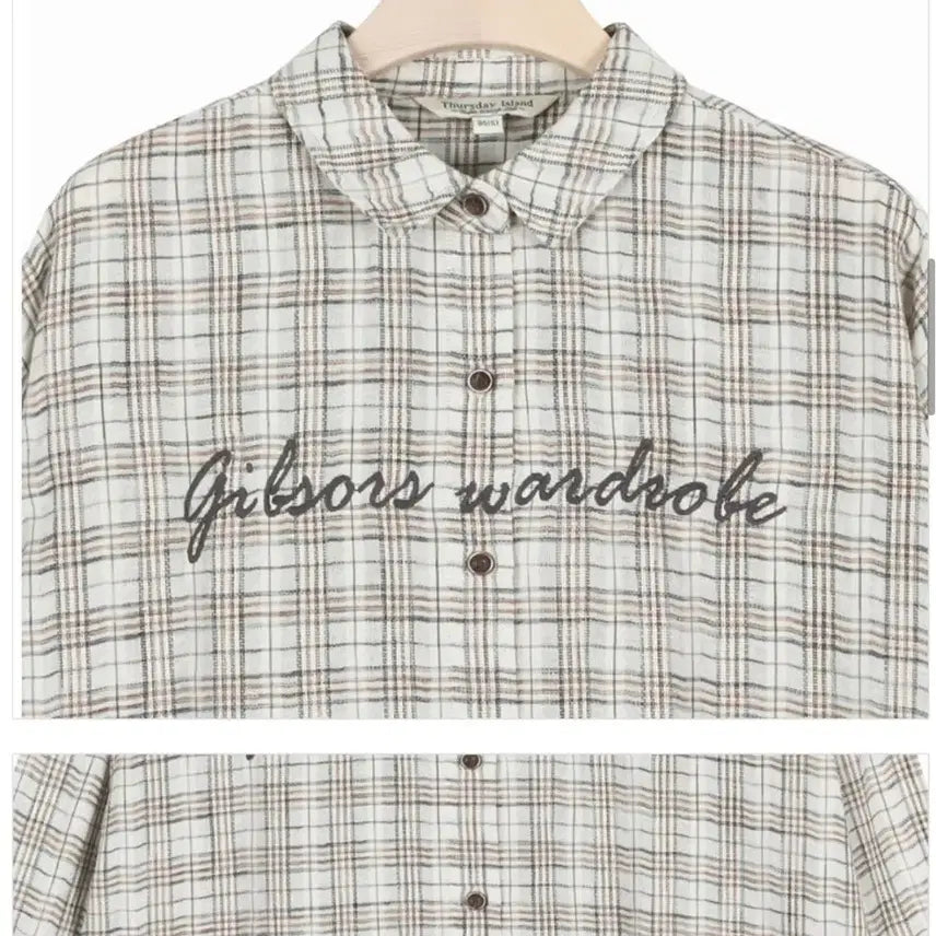 [BUNJANG] Thursday Island Embroidered Check Blouse / 새상품 S 앞자수 체크 블라우스  써스데이아일랜드