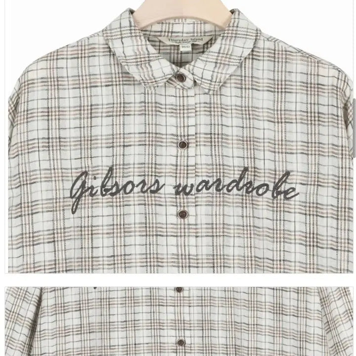 [BUNJANG] Thursday Island Embroidered Check Blouse / 새상품 S 앞자수 체크 블라우스  써스데이아일랜드