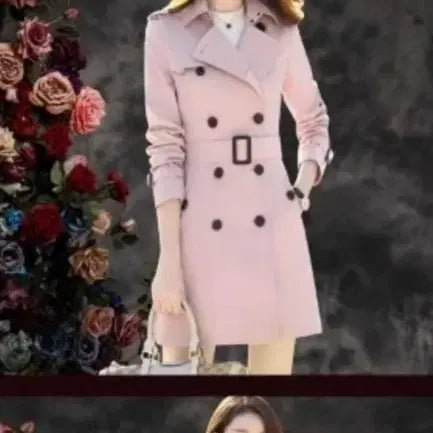 [BUNJANG] Pink Trench Coat Size M/L / 핑크 트렌치 코트 66반 사이즈