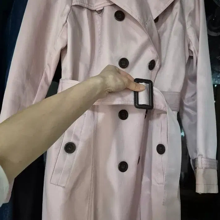 [BUNJANG] Pink Trench Coat Size M/L / 핑크 트렌치 코트 66반 사이즈