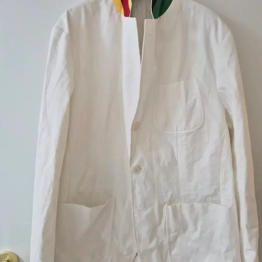 [BUNJANG] Polo Ralph Lauren White Collar Contrast Jacket 44R / 화이트 컬러 배색 카라 재킷