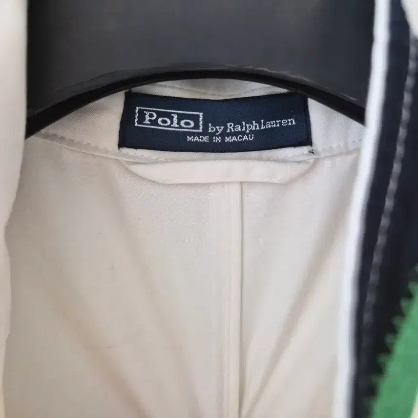 [BUNJANG] Polo Ralph Lauren White Collar Contrast Jacket 44R / 화이트 컬러 배색 카라 재킷