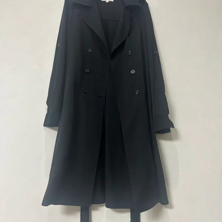 [BUNJANG] MAGGIN Trench Coat Black Polyester Blend Size 36 (55) / 맥긴 트렌치코트 36  55사이즈