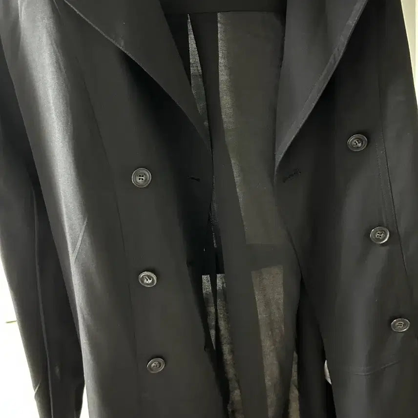 [BUNJANG] MAGGIN Trench Coat Black Polyester Blend Size 36 (55) / 맥긴 트렌치코트 36  55사이즈