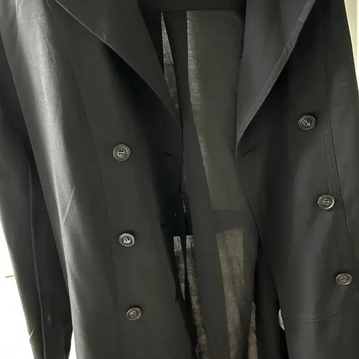 [BUNJANG] MAGGIN Trench Coat Black Polyester Blend Size 36 (55) / 맥긴 트렌치코트 36  55사이즈