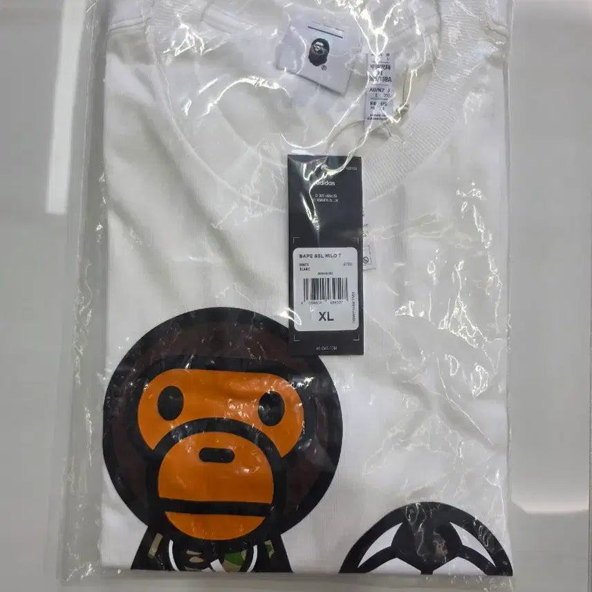 [SOLD OUT] [XL] 아디다스 x 베이프 베이비 마일로 티셔츠 화이트 - KR 사이즈