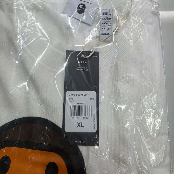[SOLD OUT] [XL] 아디다스 x 베이프 베이비 마일로 티셔츠 화이트 - KR 사이즈