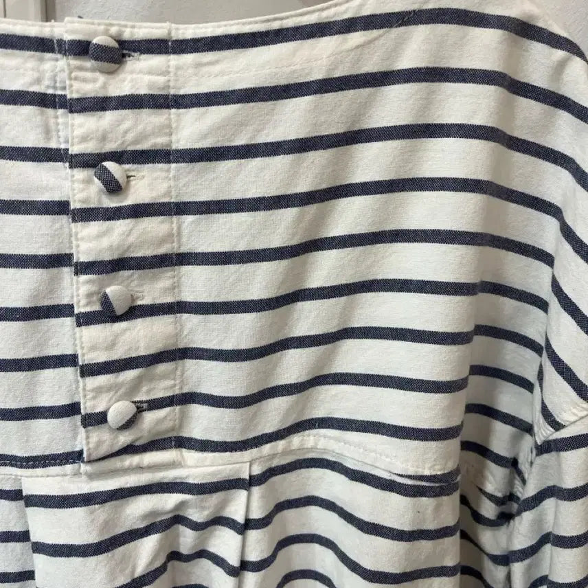 [BUNJANG] Mori Girl Mood Striped Cotton Dress / 모리걸 무드 스트라이프 코튼 원피스