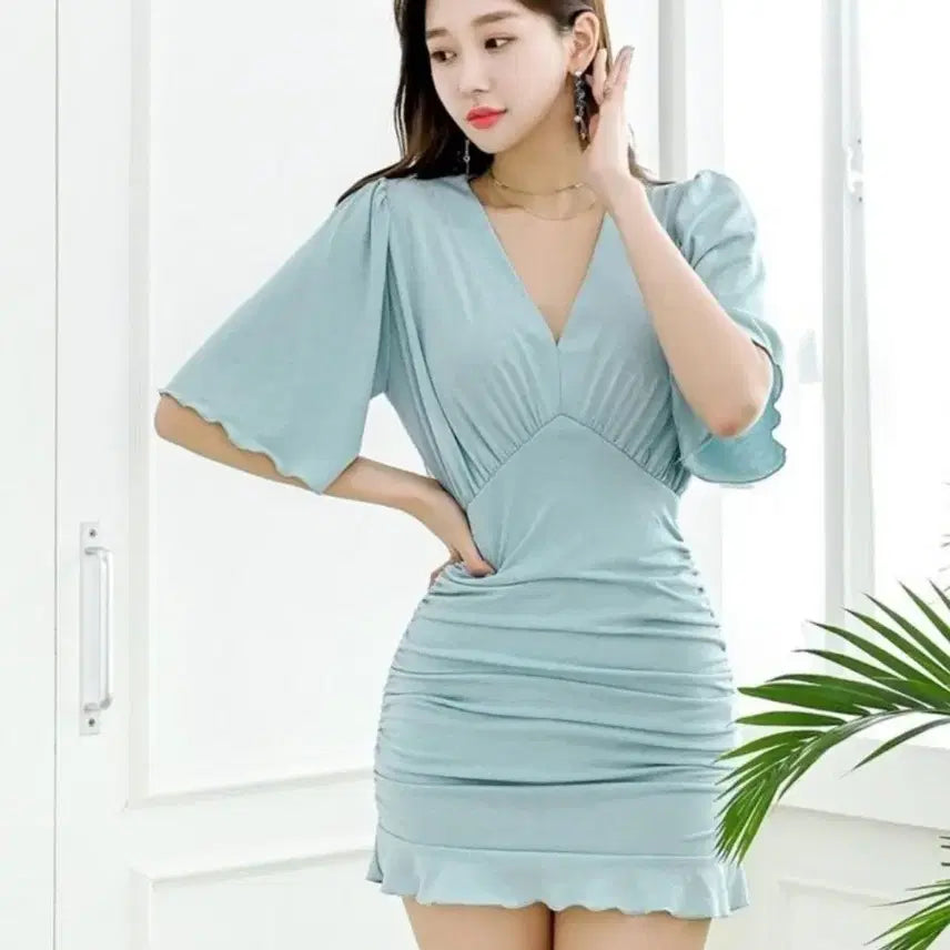 [BUNJANG] Shirring Mini Dress / (새상품) 셔링미니원피스