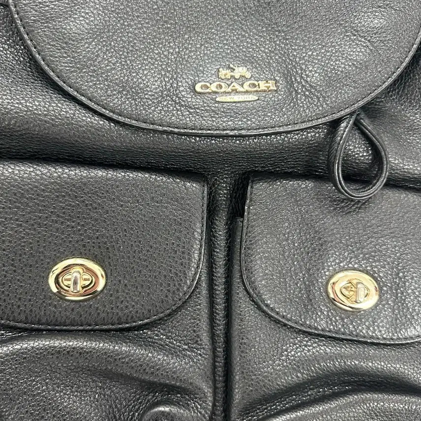 [BUNJANG] Coach Leather Backpack / (정품) 코치 블랙 여성 가죽 백팩 급처