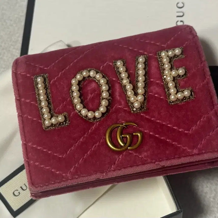 [BUNJANG] Gucci Marmont LOVE Velvet Wallet / 구찌 마몬트 LOVE 벨벳 반지갑