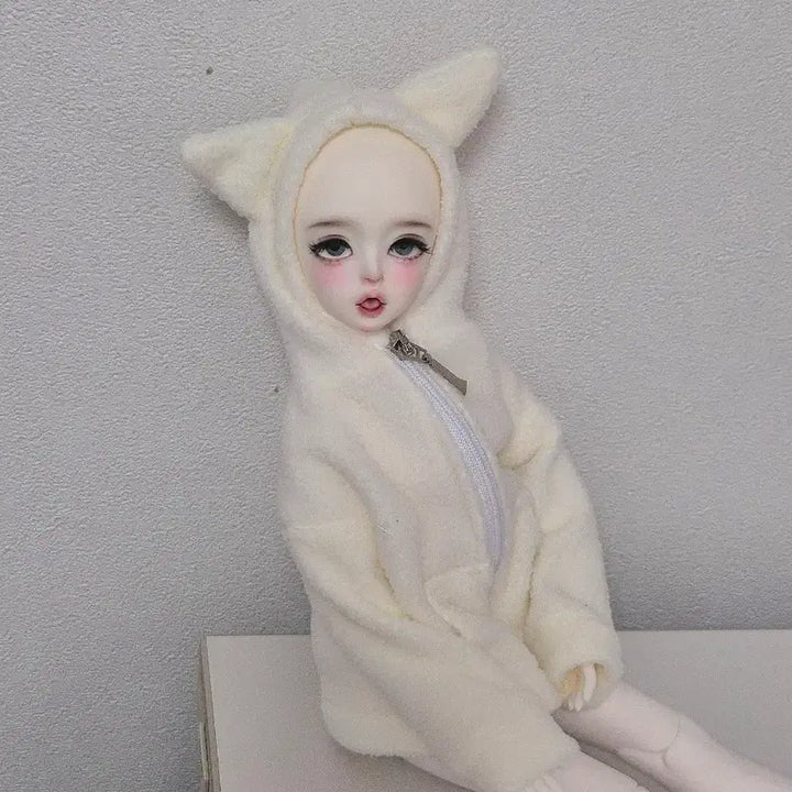 [BUNJANG] MSD Ball-Jointed Doll Hoodie (Cream) / msd 후디 구관 옷 구체관절인형