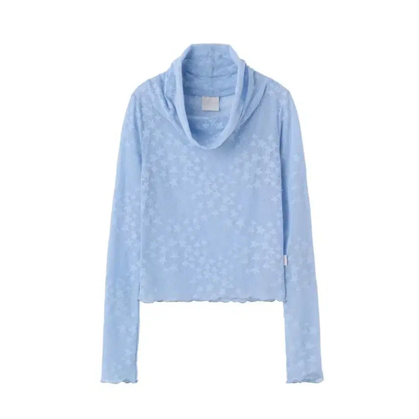 [BUNJANG] Sculptor Sheer Long Sleeve Top Baby Blue / (반택포) Sculptor 스컬프터 시스루 탑 베이비블루