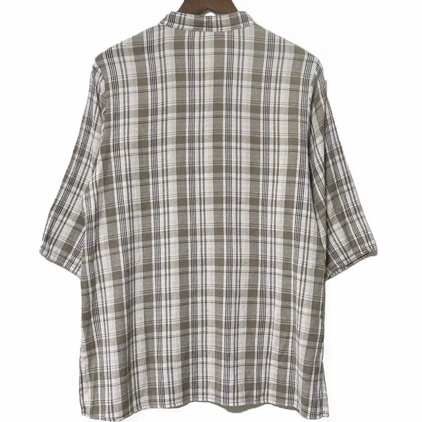 [BUNJANG] Vintage Check Pattern Blouse Shirt Beige / 일본빈티지 반오픈버튼업 체크핀턱블라우스셔츠티베이지 모리걸하구미룩갸루y2k