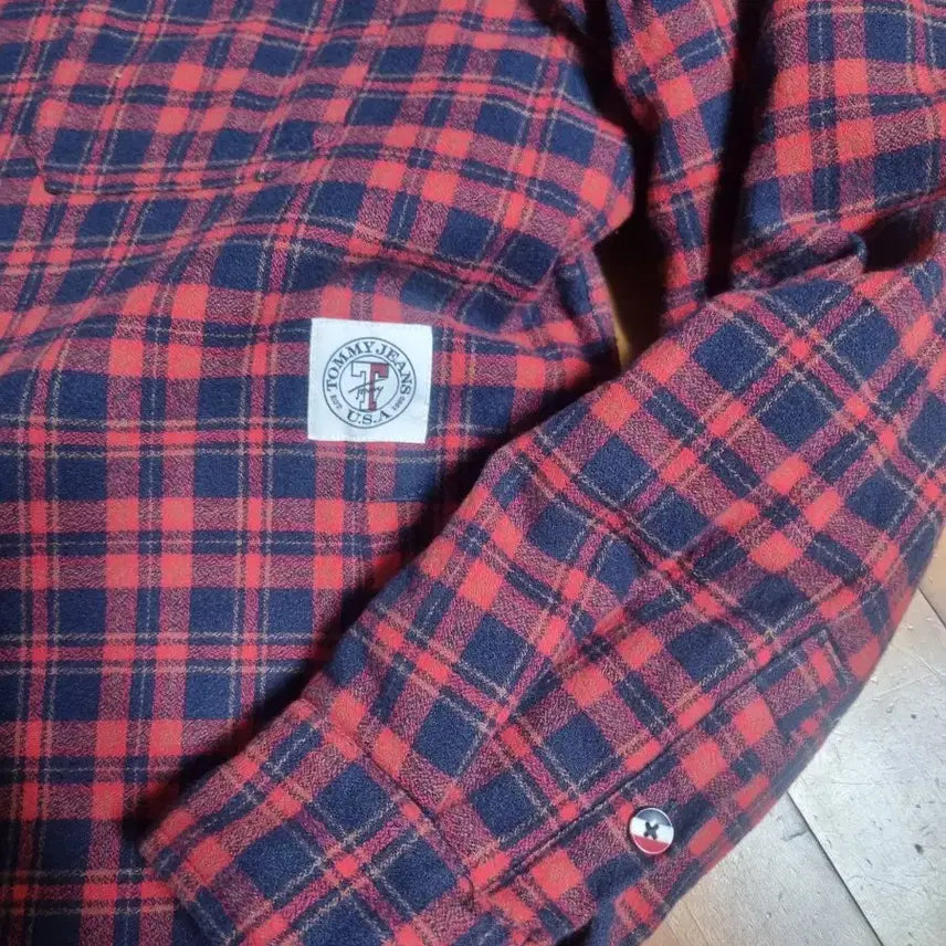 [BUNJANG] Tommy Hilfiger Quilted Check Shirt S / 타미진스 체크 퀼팅 셔츠 S