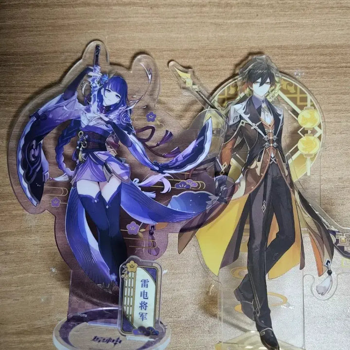 [BUNJANG] Genshin Impact Raiden Shogun &amp; Zhongli Acrylic Stand Bundle Set / 원신 라이덴쇼군 종려 아크릴 스탠드 2개 일괄