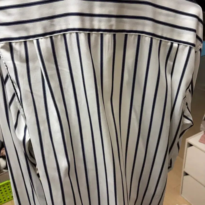 [BUNJANG] Comme Homme White/Navy Stripe Shirt / 꼼므옴므 흰색/네이비 스트라이프 셔츠