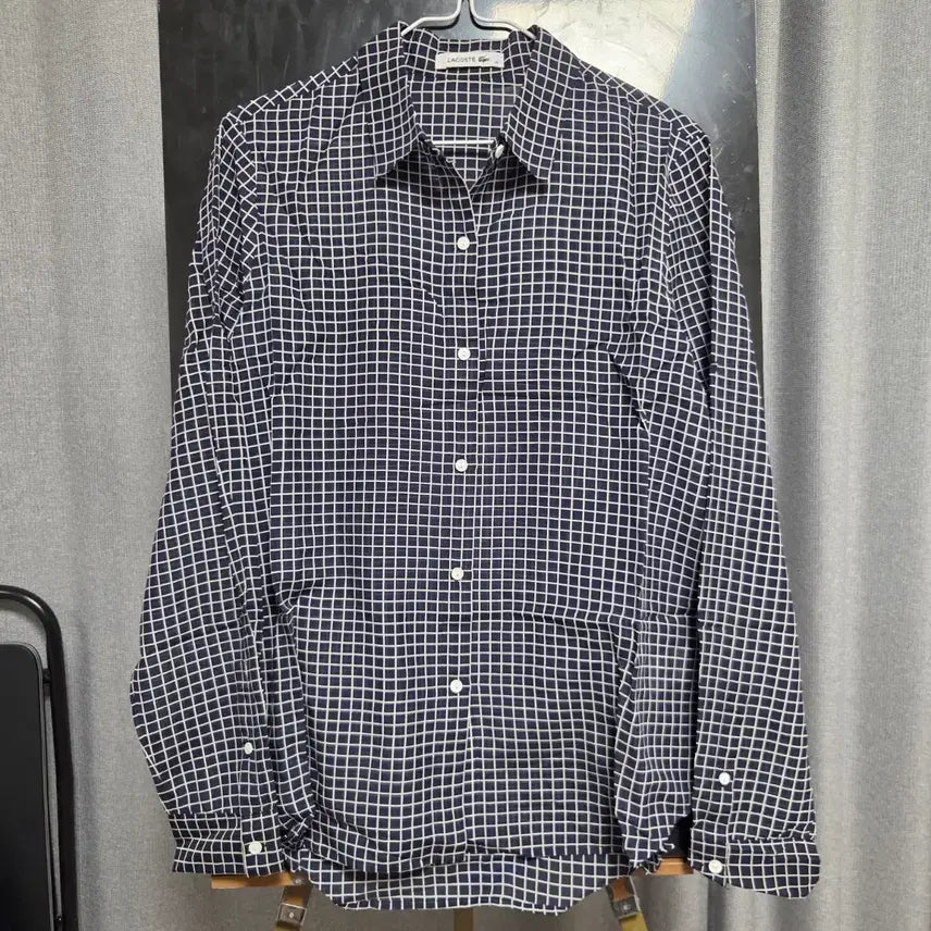 [BUNJANG] Lacoste Checkered Cotton Shirt M-L / Lacoste 체크 셔츠 M-L