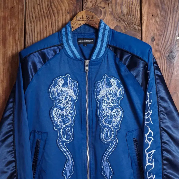 [BUNJANG] Surgery Mir Sukajan Blue Jacket / 써저리 미르 스카잔 블루 자켓