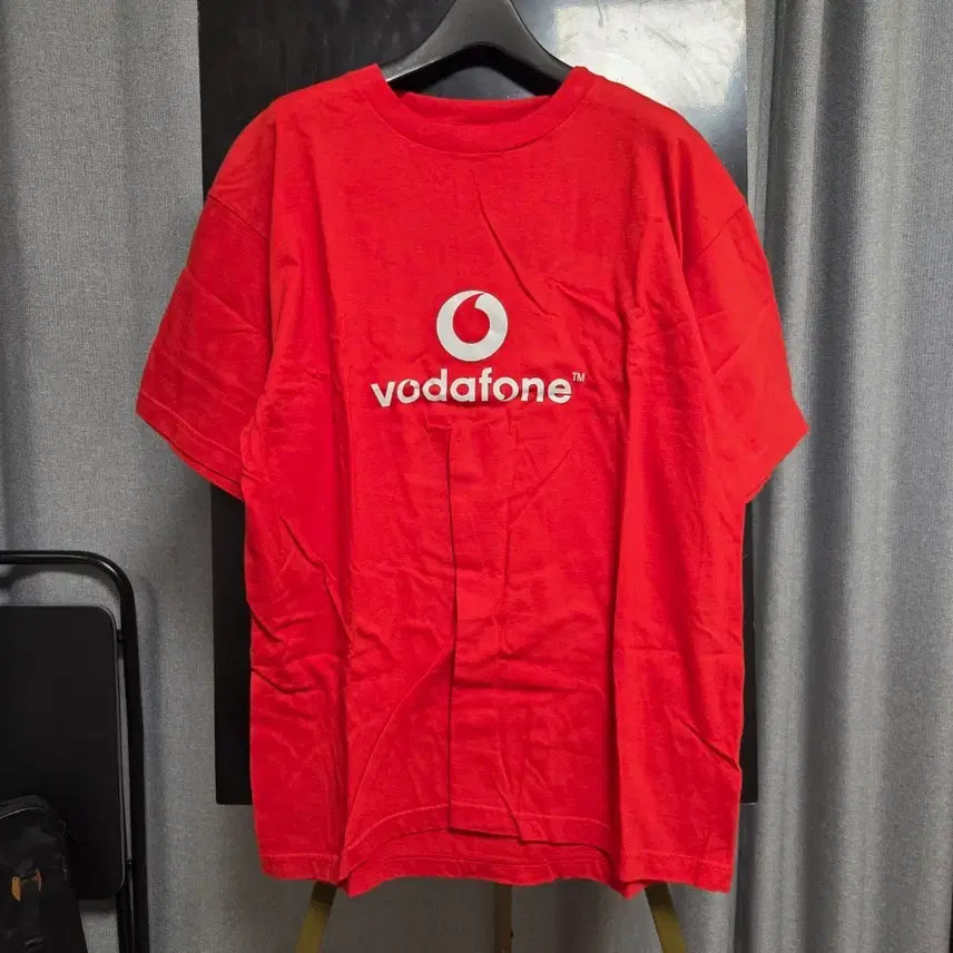 [BUNJANG] Print Star Vodafone Sponsor Short Sleeve T-Shirt Red L / Printstar 보다폰 스폰서 반팔 티셔츠 L(100)