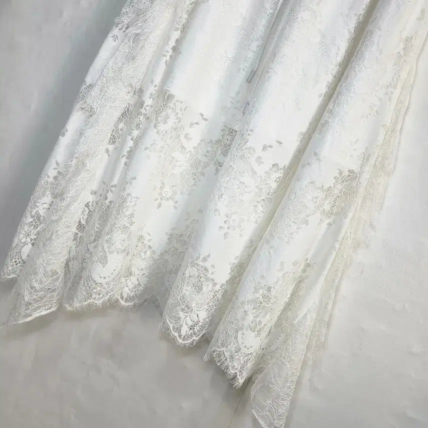 [BUNJANG] Lucky Chouette White Lace Skirt / 럭키슈에뜨 화이트 레이스 스커트 28