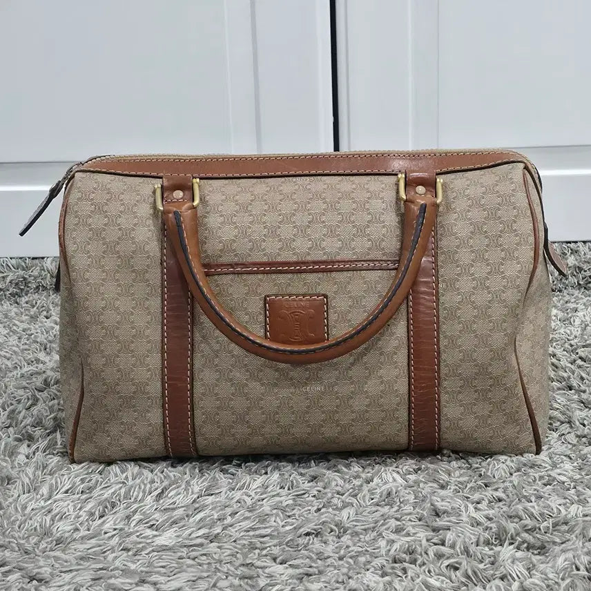 [BUNJANG] Celine Vintage Macadam Boston Bag 30 Beige / 셀린느 빈티지 마카담 보스턴백 30 베이지