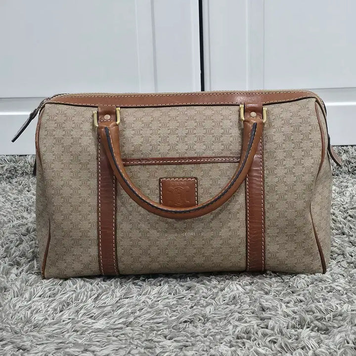 [BUNJANG] Celine Vintage Macadam Boston Bag 30 Beige / 셀린느 빈티지 마카담 보스턴백 30 베이지