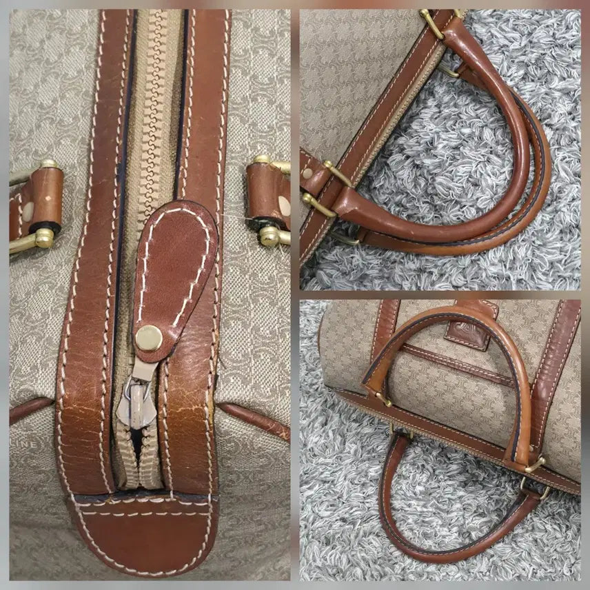 [BUNJANG] Celine Vintage Macadam Boston Bag 30 Beige / 셀린느 빈티지 마카담 보스턴백 30 베이지